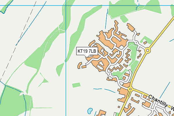 KT19 7LB map - OS VectorMap District (Ordnance Survey)