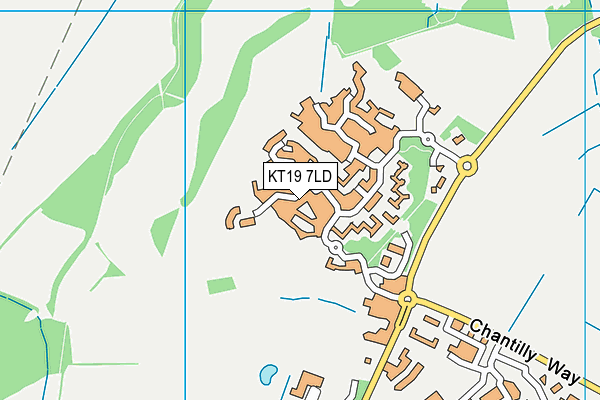 KT19 7LD map - OS VectorMap District (Ordnance Survey)