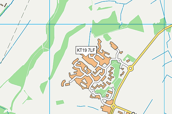 KT19 7LF map - OS VectorMap District (Ordnance Survey)