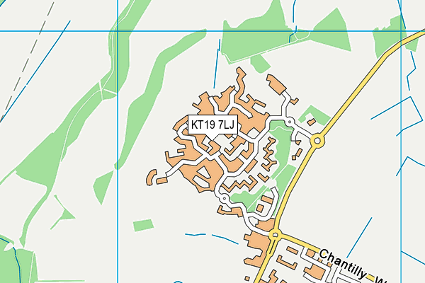 KT19 7LJ map - OS VectorMap District (Ordnance Survey)