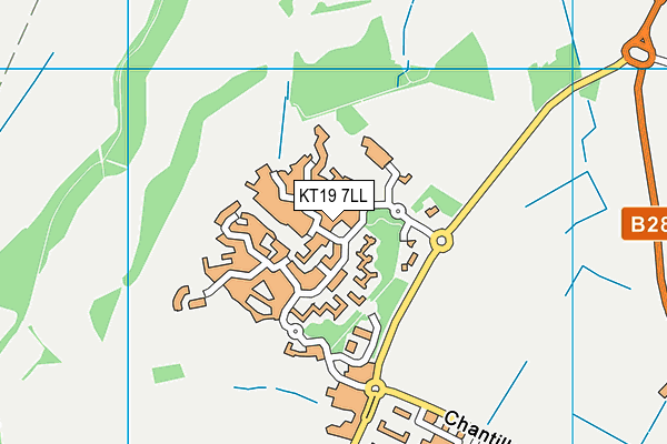 KT19 7LL map - OS VectorMap District (Ordnance Survey)