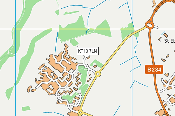 KT19 7LN map - OS VectorMap District (Ordnance Survey)