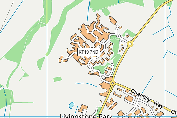 KT19 7ND map - OS VectorMap District (Ordnance Survey)