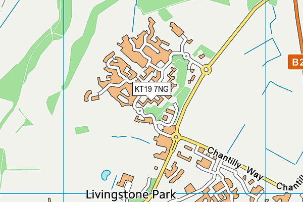 KT19 7NG map - OS VectorMap District (Ordnance Survey)