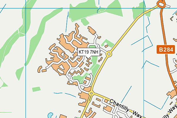 KT19 7NH map - OS VectorMap District (Ordnance Survey)
