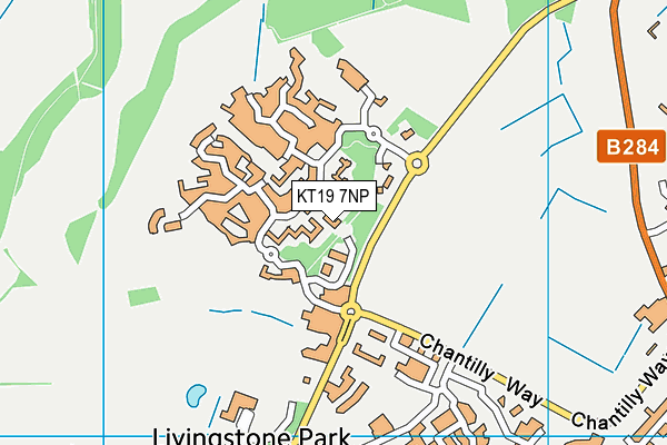 KT19 7NP map - OS VectorMap District (Ordnance Survey)