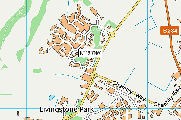 KT19 7NW map - OS VectorMap District (Ordnance Survey)