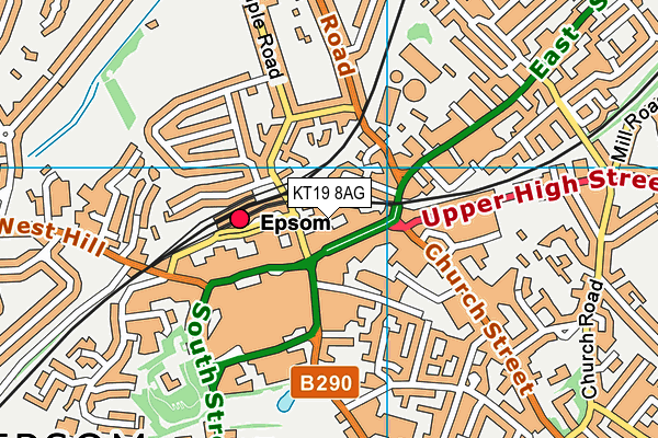 Anytime Fitness (Epsom) map (KT19 8AG) - OS VectorMap District (Ordnance Survey)