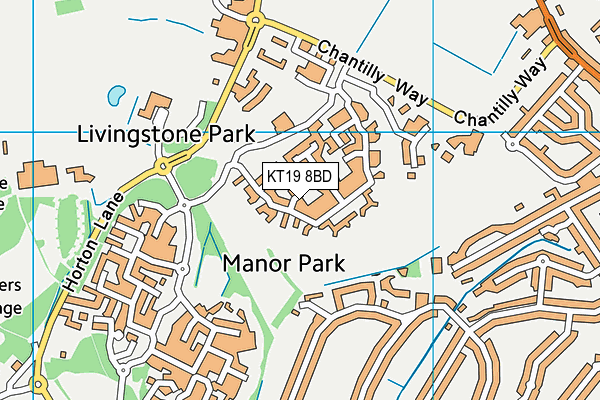 KT19 8BD map - OS VectorMap District (Ordnance Survey)