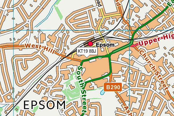 Puregym (Epsom) map (KT19 8BJ) - OS VectorMap District (Ordnance Survey)