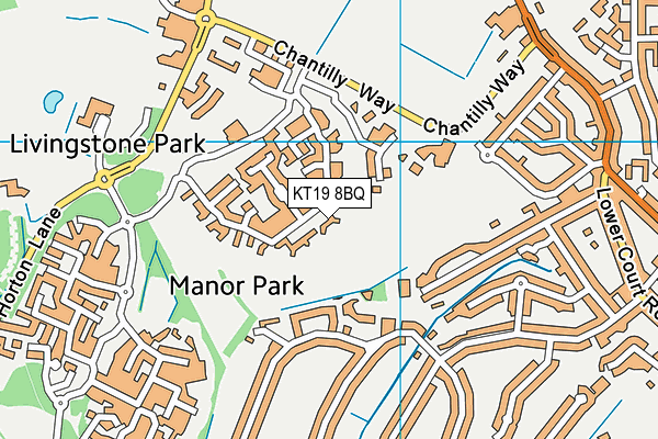 KT19 8BQ map - OS VectorMap District (Ordnance Survey)