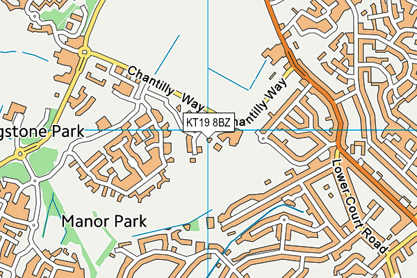 KT19 8BZ map - OS VectorMap District (Ordnance Survey)