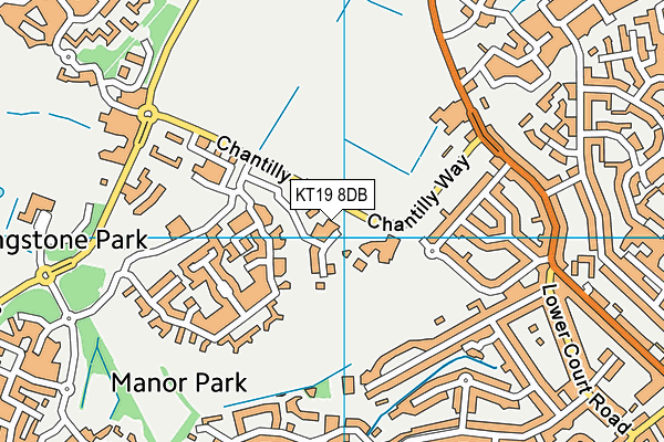 KT19 8DB map - OS VectorMap District (Ordnance Survey)