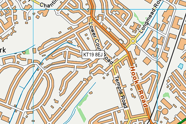 KT19 8EJ map - OS VectorMap District (Ordnance Survey)