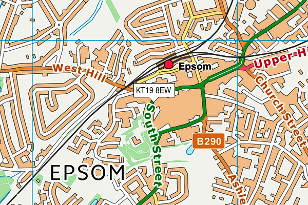 KT19 8EW map - OS VectorMap District (Ordnance Survey)
