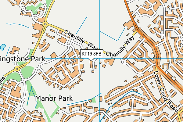 KT19 8FB map - OS VectorMap District (Ordnance Survey)