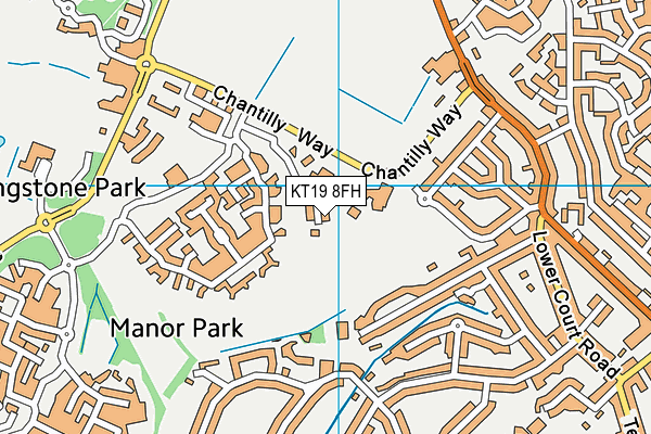 KT19 8FH map - OS VectorMap District (Ordnance Survey)