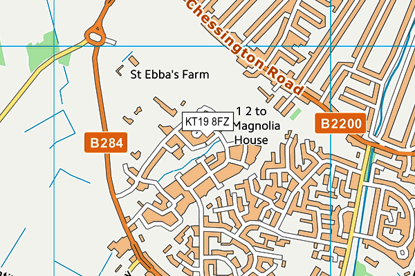 KT19 8FZ map - OS VectorMap District (Ordnance Survey)