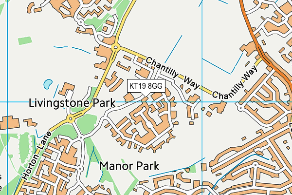 KT19 8GG map - OS VectorMap District (Ordnance Survey)