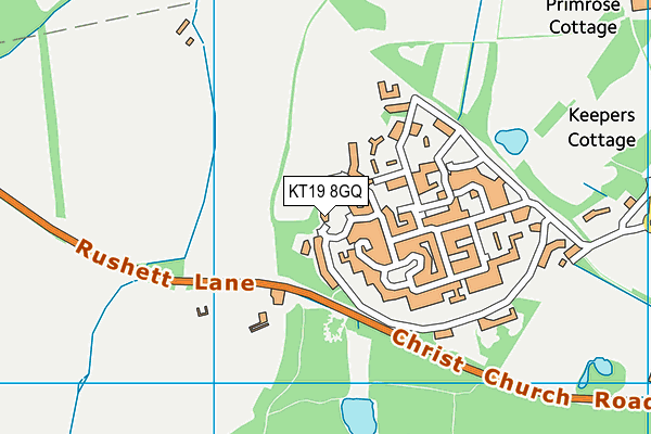 KT19 8GQ map - OS VectorMap District (Ordnance Survey)