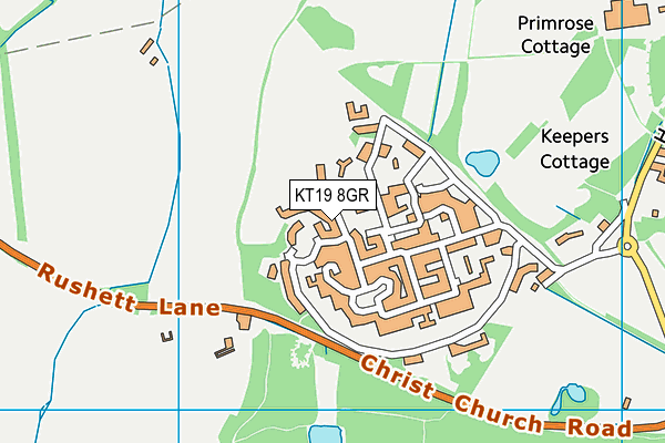 KT19 8GR map - OS VectorMap District (Ordnance Survey)