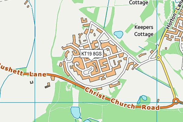 KT19 8GS map - OS VectorMap District (Ordnance Survey)