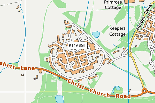 KT19 8GT map - OS VectorMap District (Ordnance Survey)