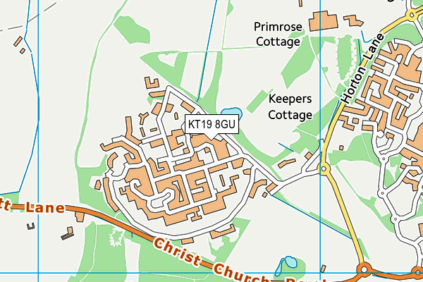 KT19 8GU map - OS VectorMap District (Ordnance Survey)