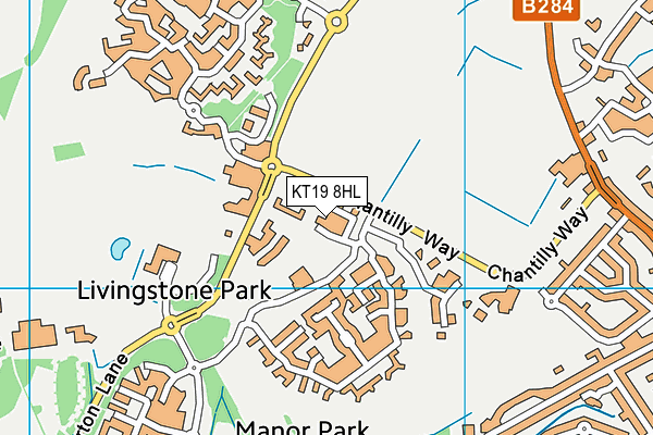 KT19 8HL map - OS VectorMap District (Ordnance Survey)