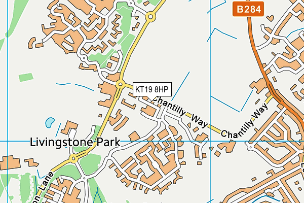KT19 8HP map - OS VectorMap District (Ordnance Survey)