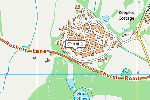 KT19 8HQ map - OS VectorMap District (Ordnance Survey)