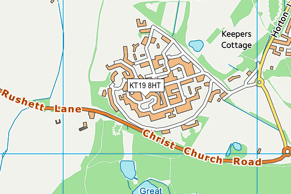 KT19 8HT map - OS VectorMap District (Ordnance Survey)