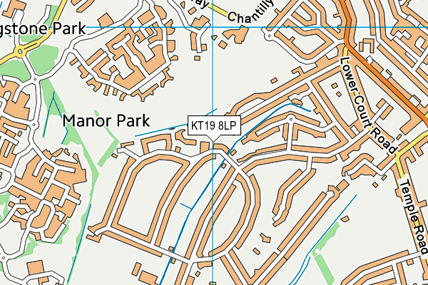 KT19 8LP map - OS VectorMap District (Ordnance Survey)