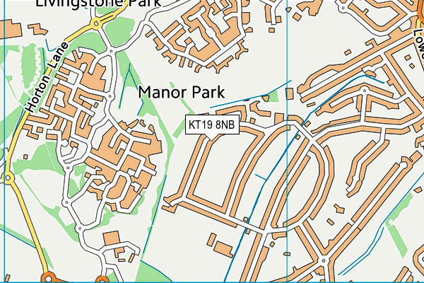 KT19 8NB map - OS VectorMap District (Ordnance Survey)
