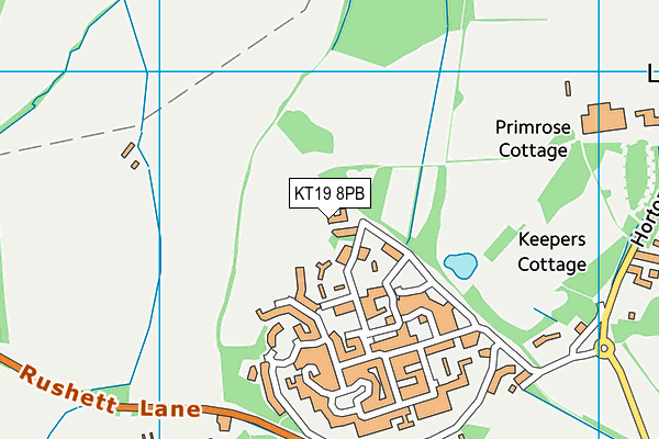 KT19 8PB map - OS VectorMap District (Ordnance Survey)