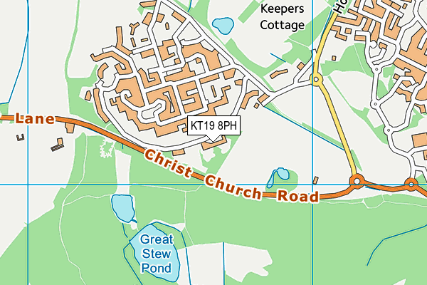 KT19 8PH map - OS VectorMap District (Ordnance Survey)