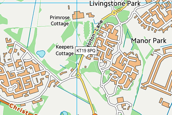 KT19 8PQ map - OS VectorMap District (Ordnance Survey)