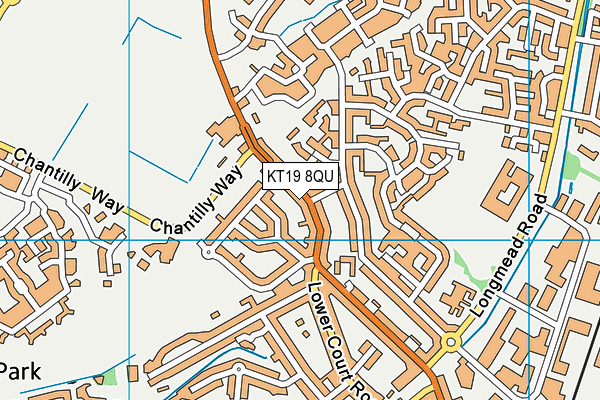 KT19 8QU map - OS VectorMap District (Ordnance Survey)