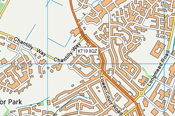 KT19 8QZ map - OS VectorMap District (Ordnance Survey)
