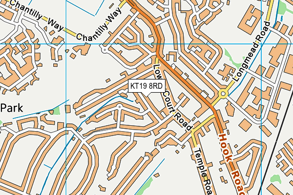 KT19 8RD map - OS VectorMap District (Ordnance Survey)