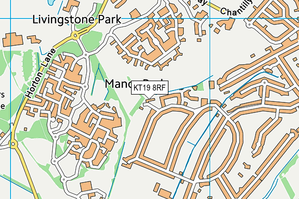 KT19 8RF map - OS VectorMap District (Ordnance Survey)