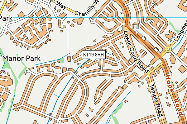 KT19 8RH map - OS VectorMap District (Ordnance Survey)
