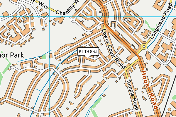 KT19 8RJ map - OS VectorMap District (Ordnance Survey)