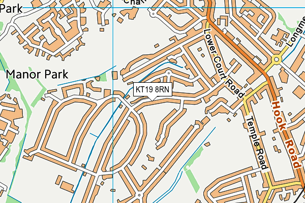 KT19 8RN map - OS VectorMap District (Ordnance Survey)