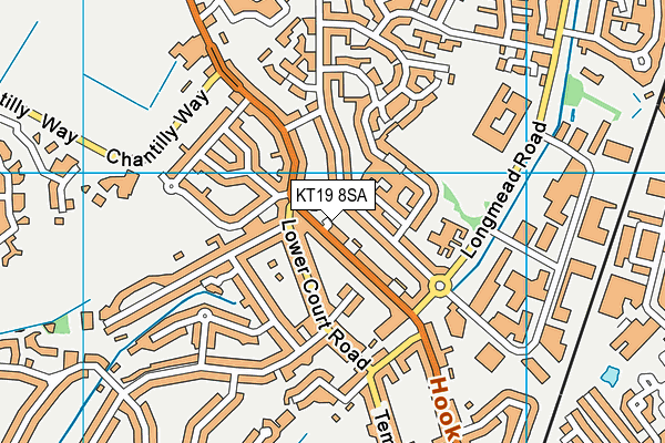 KT19 8SA map - OS VectorMap District (Ordnance Survey)
