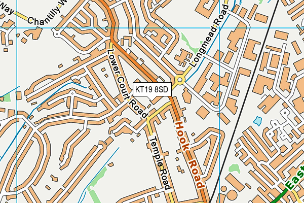 KT19 8SD map - OS VectorMap District (Ordnance Survey)