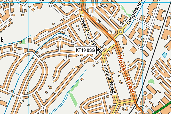 KT19 8SG map - OS VectorMap District (Ordnance Survey)