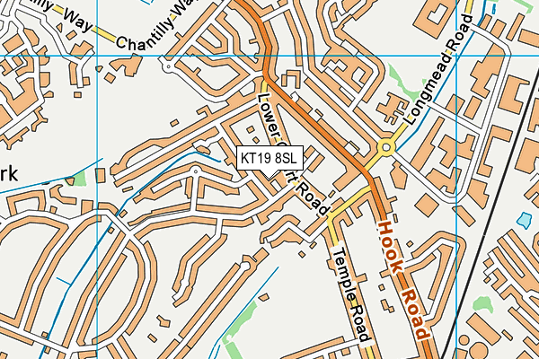 KT19 8SL map - OS VectorMap District (Ordnance Survey)