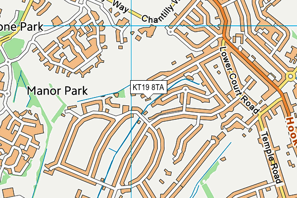 KT19 8TA map - OS VectorMap District (Ordnance Survey)