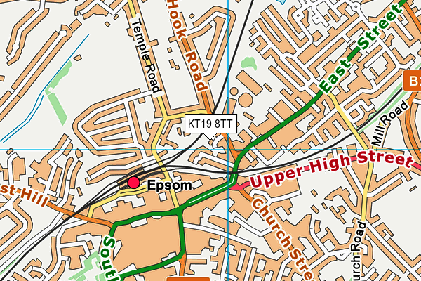 KT19 8TT map - OS VectorMap District (Ordnance Survey)